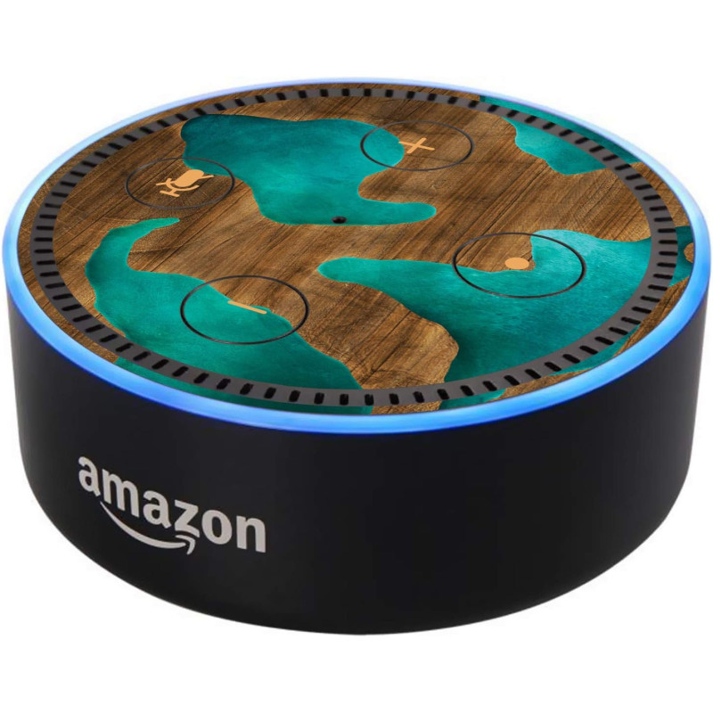 Head Case Designs sous Licence Officielle Alyn Spiller Wood and Resin Aqua Mix Art Vinyle Peau Compatible avec Amazon Echo Dot (