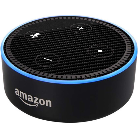Head Case Designs sous Licence Officielle Alyn Spiller Carbon Fibre Leather Mix Art Vinyle Peau Compatible avec Amazon Echo Dot 