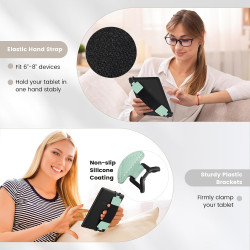 MoKo Dragonne de Sécurité pour 6-8" Kindle eReaders Fire Tablet,Kobo/Voyaga/Sony Kindle E-Book Tablet,Sangle Haute-Élastique Pol