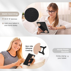 MoKo Dragonne de Sécurité pour 6-8" Kindle eReaders Fire Tablet - Kobo/Voyaga/Sony Kindle E-Book Tablet, Sangle Haute-Élastique 