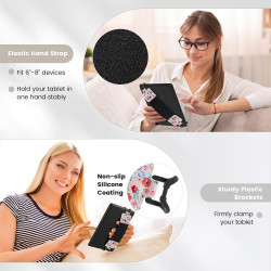 MoKo Dragonne de Sécurité pour 6-8" Kindle eReaders Fire Tablet - Kobo/Voyaga/Sony Kindle E-Book Tablet, Sangle Haute-Élastique 