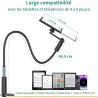 PlusAcc Support Kindle avec tourne-page à distance - Support réglable pour lire au lit, mains libres, bras de chevet, clicker po