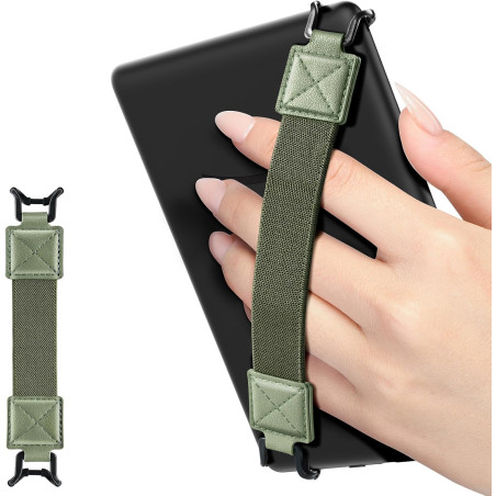 MoKo Dragonne Fine pour Liseuses Kindle Fire, Tablette Kindle/Kobo/Voyaga/Lenovo/Sony, Noire, Haute Élasticité, Polyvalente, Sup