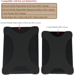 ZhaoCo Anti-Glissement Silicium Dragonne Support de Poignée de Doigt Universel pour 6" / 6.8'' / 7'' Kindle liseuses/Kobo/Sony e