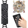 Dragonne Élastique pour Liseuse Kindle, Cuir PU Noir Imprimé, Compatible avec 6-8 Pouces E-Reader & Tablette, 50 Stickers Retro 