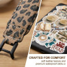 Dragonne Support pour Liseuse Kindle, Correa Élastique Cuir PU Motif Léopard, Compatible 6-8 Pouces Liseuse & Tablet, 50 Autocol