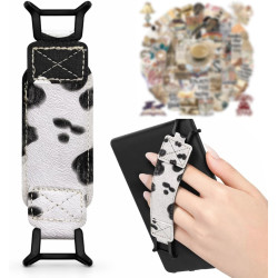 Dragonne-Halter pour Liseuse Kindle, Bande Élastique en Cuir PU à Motif Vache, Compatible avec 6-8 Pouces Kindle & Tablette, 50 
