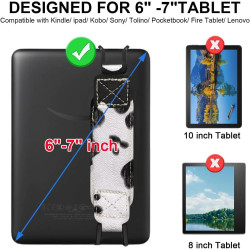 Dragonne-Halter pour Liseuse Kindle, Bande Élastique en Cuir PU à Motif Vache, Compatible avec 6-8 Pouces Kindle & Tablette, 50 