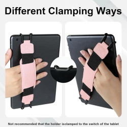 Dragonne Support en Cuir PU Rose pour Liseuse Kindle, Elastique pour 6-8"" E-Reader & Tablette, 50 Autocollants Rétro Offerts, S