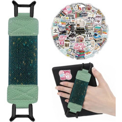 Dragonne-Halter pour Liseuse Kindle, Bande Élastique en Cuir PU Vert Éclatant, Compatible avec 6-8 Pouces Kindle & Tablette, 50 