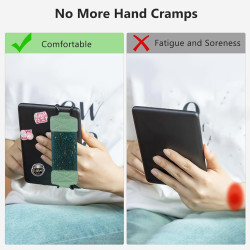 Dragonne-Halter pour Liseuse Kindle, Bande Élastique en Cuir PU Vert Éclatant, Compatible avec 6-8 Pouces Kindle & Tablette, 50 