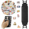 Dragonne pour Kindle, Fixation Élastique pour 6-7" Kindle eReader Fire Tablette, Cuir PU, 50 Autocollants de Lecture Retro Éléga