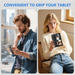 Dragonne pour Kindle, Fixation Élastique pour 6-7" Kindle eReader Fire Tablette, Cuir PU, 50 Autocollants de Lecture Retro Éléga