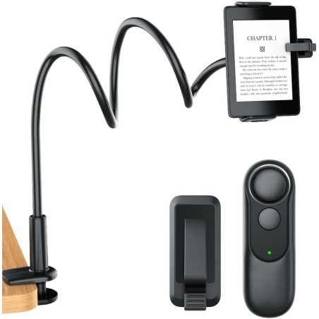 Support pour Kindle avec RF Télécommande Tourne Page (HKRC004) pour Lire au lit, eReaders Support et Télécommande Liseuse for Ki