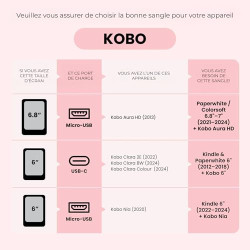 Strapsicle sangle main pour kindles & kobos – convient kindle/paperblanc (6”) gen 7–10, 6” kobo – lot de 2 prise légère – moyen 