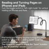 Télécommande tourneur de page bleutooth avec support tablettes pour app lecture, vidéo tiktok et commande photo, télécommande un