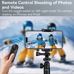 Télécommande tourneur de page bleutooth avec support tablettes pour app lecture, vidéo tiktok et commande photo, télécommande un
