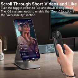 Télécommande tourneur de page bleutooth avec support tablettes pour app lecture, vidéo tiktok et commande photo, télécommande un