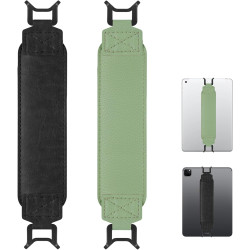 Kluz Lot de 2 Dragonnes Support Liseuse et Support pour Tablette 9-11 Pouces, Poignée Antichute en Simili Cuir PU, Sangle Élasti