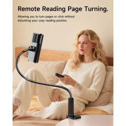 Support kindle avec tourne-page à distance, support de lecture pour lit, bureau avec clic, pour kindle paperblanc, oasis, ipad, 