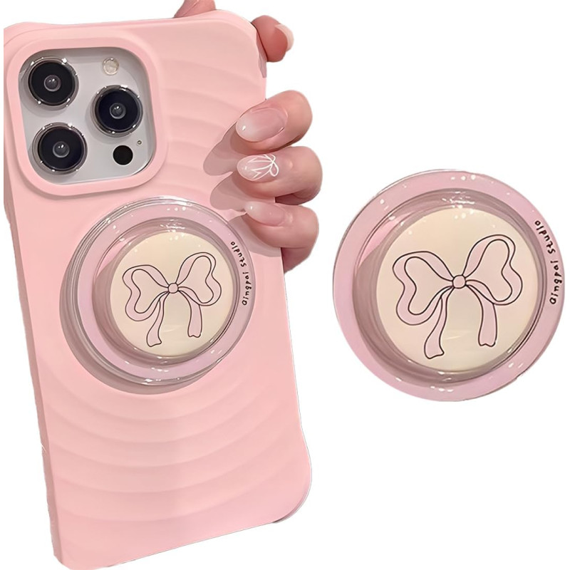 1 Pièce Support Magnétique Kindle, Design Ruban Papillon Rose, Grip & Support Pliable, pour Smartphone/Kindle/Tablette, Accessoi