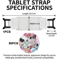 1 pièce sangle de main pour Kindle eReader Fire Tablet, support élastique en PU cuir, prévention des douleurs à la main, autocol