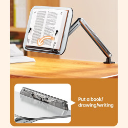 SEAFRONT Support de Livre de Bureau, Panneau en Aluminium-plastique, Support de Manuel Rotatif à 360°, Hauteur et Angle Réglable