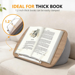 Support pour Livre, Tablette d'Appoint pour Canapé, Lit, Bureau - Cousin Porte-Livre Confortable avec Support de Pages - Compati