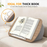 Support pour Livre, Tablette d'Appoint pour Canapé, Lit, Bureau - Cousin Porte-Livre Confortable avec Support de Pages - Compati
