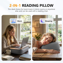 Support pour Livre, Tablette d'Appoint pour Canapé, Lit, Bureau - Cousin Porte-Livre Confortable avec Support de Pages - Compati
