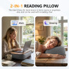 Support pour Livre, Tablette d'Appoint pour Canapé, Lit, Bureau - Cousin Porte-Livre Confortable avec Support de Pages - Compati