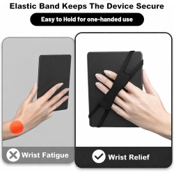 Support de main ergonomique en silicone pour liseuses et tablettes, pour maintenir en toute sécurité et prévenir la fatigue, com