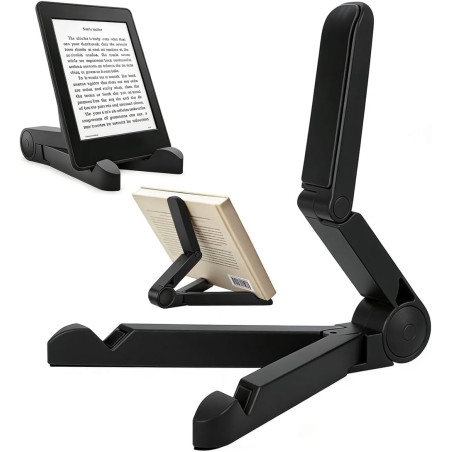Support Pliable pour Liseuse Kindle & Tablette, Portatif pour 4.7-13 Pouces, Parfait pour Bureau/Canape, Lecture & Vidéo Sans Ma