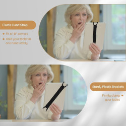 Dokeno Support universel antidérapant pour les mains - Dragonne avec ceinture élastique pour toutes les tablettes et liseuses de
