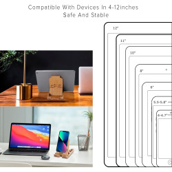 Support de téléphone en bambou et support pour iPad, support pliable universel à angle réglable, support de poche pour tous les 