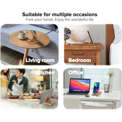 Support de téléphone en bambou et support pour iPad, support pliable universel à angle réglable, support de poche pour tous les 