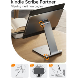 LULULOOK Support magnétique pour Kindle Scribe 10,2" (2024/2022), Pliable et réglable, Tout en Aluminium, Support de Tablette ma