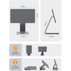 LULULOOK Support magnétique pour Kindle Scribe 10,2" (2024/2022), Pliable et réglable, Tout en Aluminium, Support de Tablette ma