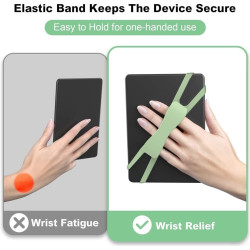 Feegow Dragonne souple pour Kindle – Pour liseuses et tablettes de 4,7 à 8" – Sangle élastique – Support de lecture sécurisé au 