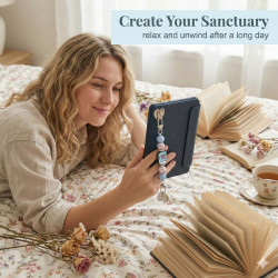Dragonne de Livre pour Liseuse & Kindle, Support Main Intégré, Adapté à 6-8"" E-Reader & 3.5-8"" Téléphone/iPad mini, Léger & An