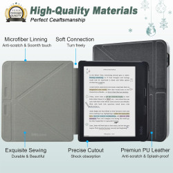DMLuna Étui pour Kobo Libra Colour 7" (Modèle N428 2024) - Coque légère en Cuir PU de qualité supérieure avec Support Origami et