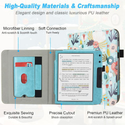 DMLuna Étui pour 7" Kobo Libra Colour Model:N428 2024 / Libra 2 Model:N418 2021, Fonction Veille/Réveil Automatique, Support Int