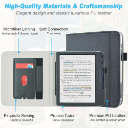 DMLuna Étui pour 7" Kobo Libra Colour Model:N428 2024 / Libra 2 Model:N418 2021, Fonction Veille/Réveil Automatique, Support Int