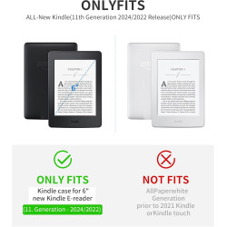 Étui de Protection pour Kindle 11e génération 2024/2022, 6", avec dragonne, Fonction Veille/réveil Automatique, liseuse électron