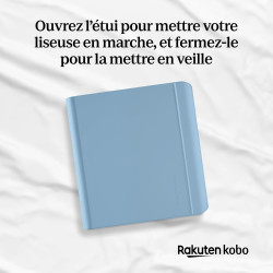Étui Porte-Stylet pour Kobo Libra Colour | Noir| Technologie de Mise en Veille/réveil | Support intégré à 2 Positions | Cuir vég