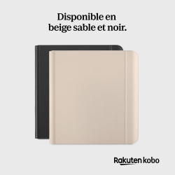 Étui Porte-Stylet pour Kobo Libra Colour | Noir| Technologie de Mise en Veille/réveil | Support intégré à 2 Positions | Cuir vég