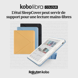 Étui SleepCover pour Kobo Libra Colour | Jaune Beurre | Technologie de Mise en Veille/réveil | Support intégré à 2 Positions | C