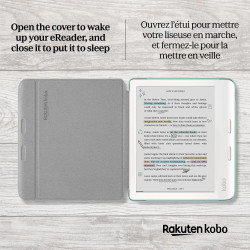 Étui SleepCover Basique pour Kobo Libra Colour | Vert Jardin | Technologie de Mise en Veille/réveil | Cuir végan | Compatible av