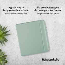 Étui SleepCover Basique pour Kobo Libra Colour | Vert Jardin | Technologie de Mise en Veille/réveil | Cuir végan | Compatible av