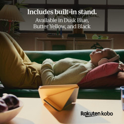 Kobo libra colour sleepcover case | noir | sleep/wake technology | built-in 2-way stand | vegan leather | compatible with 7" kob